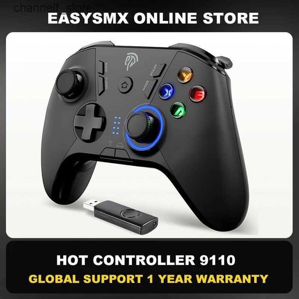 Contrôleurs de jeu Joysticks EasySMX 9110 manette de jeu sans fil Joyctick 2.4G contrôleur de jeu USB pour PC Android TV TV Box 4 boutons programmablesY240322