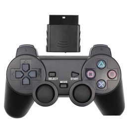 Contrôleurs de jeu Joysticks pour Sony Ps2 Contrôleur sans fil Transparent Clear GamePad Playstation 2 Joystick 2.4G Controle Support Blu Dh1Fr