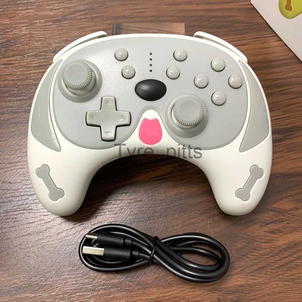 Contrôleurs de jeu Joysticks pour Switch Pro Controller BluetoothCompatible pour Nintendo Switch Pink Cartoon Dog Tenez confortablement la manette sans fil Gamepad x072