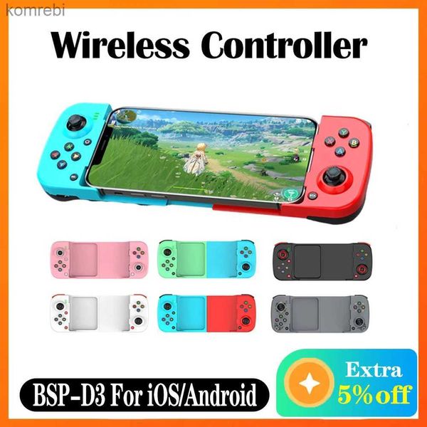 Controladores de juegos Joysticks Controlador de juegos Joystick para teléfono móvil D3 Gamepad Soporte para PC Teléfono móvil Android/iOS Nintendo Switch portátil con ampliable L24312