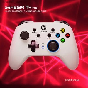 Contrôleurs de jeu Joysticks GameSir T4 Pro White Edition Contrôleur de jeu Bluetooth 2.4G Plateau de jeu sans fil pour Nintendo Switch PC Mobile Cloud GamingY240322