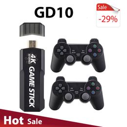 Controladores de juego Joysticks GD10 4K Stick 128 GB Retro Video Console 2 4G Wireless HD Salida 40 Simuladores 40000 Juegos construido en 230816