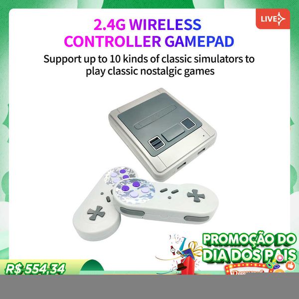 Controladores de juegos Joysticks GOGOCAT Retro Game Console Emulator 64G HD para PS1 / SNES / MAME / Super Nintendo Switch / Arcade / Wireless Controller 10000 TV Box Gift T220916