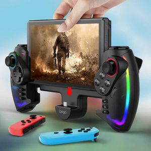 Contrôleurs de jeu Joysticks Contrôleur de poche Grip Manette de jeu Manette de jeu Six axes RGB Light Turbo Poignée de poche pour Switch/Switch OLED NS HKD230831