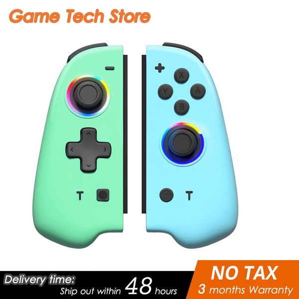 Controladores de juegos Joysticks Joy-Con Switch Controller Soporte Turbo, vibración ajustable y luz LED con soporte de agarre JoyPad para