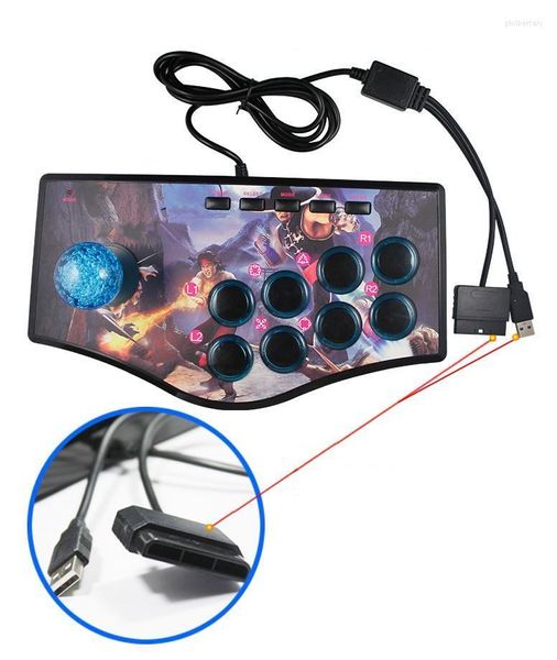 Controladores de juegos Joysticks Joystick para PC Android Smart TV con cable de 1,8 metros y vibrador incorporado Eight Direction Phil22