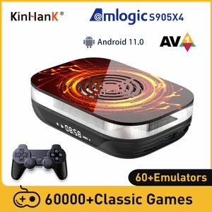 Game Controllers Joysticks KINHANK Amlogic S905X4 Retro Video Game Console Super Console X4 Plus 90000 Game for 60 Emulators MAME/ARCADE/DC 4K HD TVBox 231024