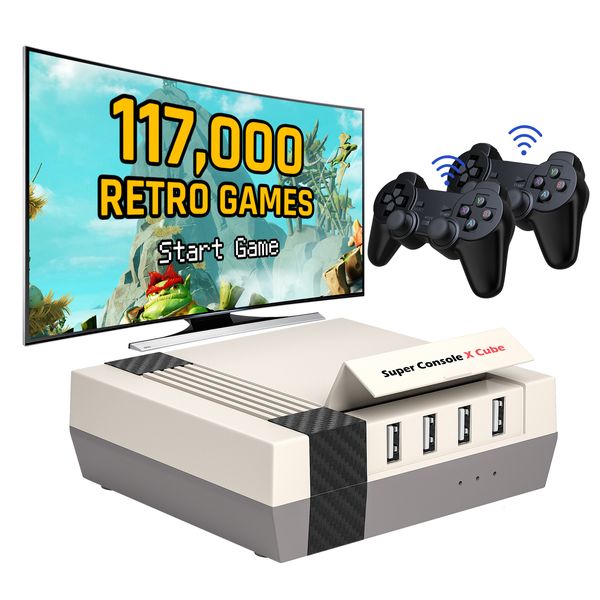 Contrôleurs de jeu Joysticks Kinhank Super Console X Cube vidéo 256 Go jusqu'à 117000 jeux pour les joueurs de télévision rétro PSPPS1N64DC 230830