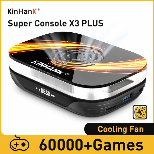 Controladores de juegos Joysticks KINHANK Super Console X3 Plus Consola de juegos retro 60000 juegos para DC/SS/MAME/ARCADE 4K/8K HD TV Box Reproductor de videojuegos 231025
