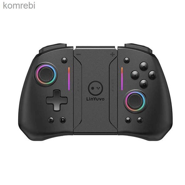 Controladores de juegos Joysticks Controlador inalámbrico LinYuvo con doble vibración 6 ejes Wake para NS Switch Joypad Game Handle Grip L/R Joystick Bluetooth Gamepad L24312