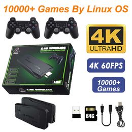 Gamecontrollers Joysticks M8 Game Stick 4K Linux OS TV Videogameconsole Ingebouwd 10000+ games 2.4G Dual Wireless Handle 64GB 3D-games voor SFC HKD230831