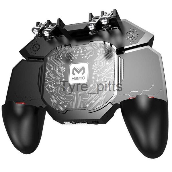 Contrôleurs de jeu Joysticks Ventilateur de refroidisseur de téléphone portable Poignée de contrôleur de jeu pour PUBG Metal 6 Finger Trigger Joystick DL88 Gamepad pour IOS Android Mobile Phone x0727