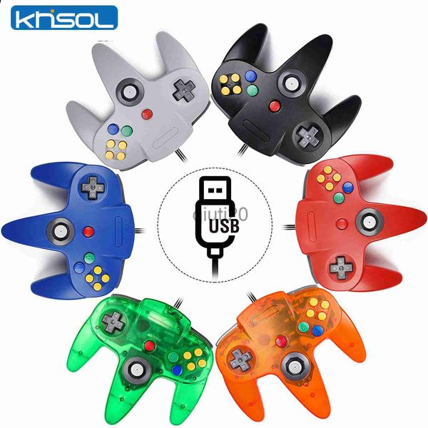 Contrôleurs de jeu Joysticks N64 USB Wired GamePad N64 Controller GamePad Joystick Classic 64 Console Jeux rétro pour Windows PC/Mac Ordinateur portable x0830