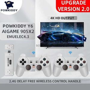 Game Controllers Joysticks Powkiddy Y6 2.4G Wireless Game TV Stick Retro 1 Home Portable Video Game Console 4K HD -ondersteuning voor multiplayer 10000 Game Gifts Q240407