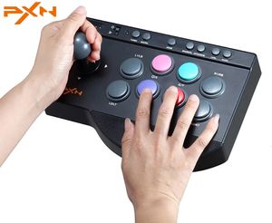 Gamecontrollers Joysticks PXN 0082 USB-bekabelde joystick Arcade Console Rocker Fighting Controller Gaming voor PS3 PS4 Switch PC Android TV XBOX 231130