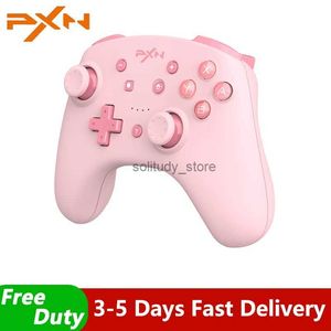 Game Controllers Joysticks PXN -controller Geschikt voor Switch Gamepads PC IOS 16 Bluetooth Wireless Lite/PC USB -gegevenskabel Remote REMOTE NFC Pink Q240407