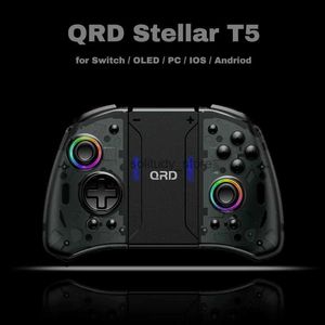 Contrôleurs de jeu joysticks qrd stellar t5 joypad sans fil adapté à l'effet de switch / lite / hall LED joystick 8 couleurs lumières LED programmables turbo et macro Q240407