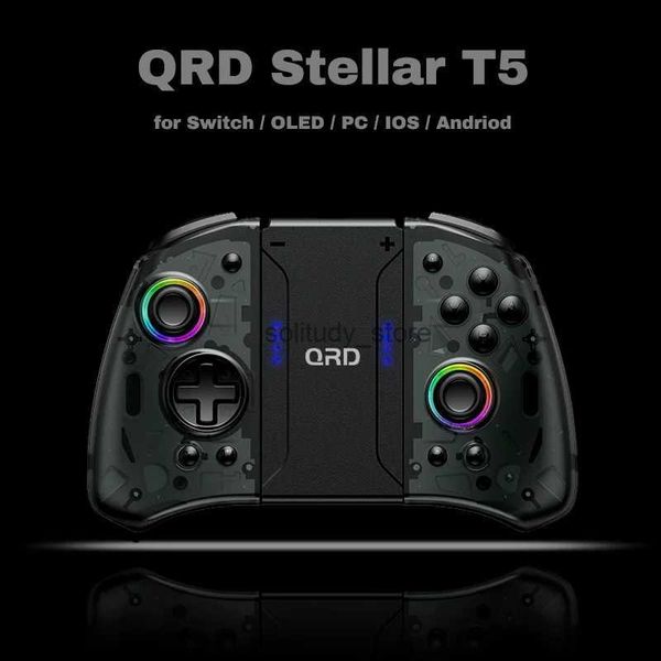 Controladores de juegos Joysticks QRD Stellar T5 Joypad inalámbrico adecuado para Switch/Lite/LED Hall Effect Joystick 8 Color LED LED Turbo y Macro Q240407