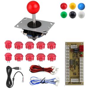 Controladores de juego Joysticks RAC-D200 DIY Arcade Joystick Kits de 2 pines Botones de 8 vías Cables de codificador USB