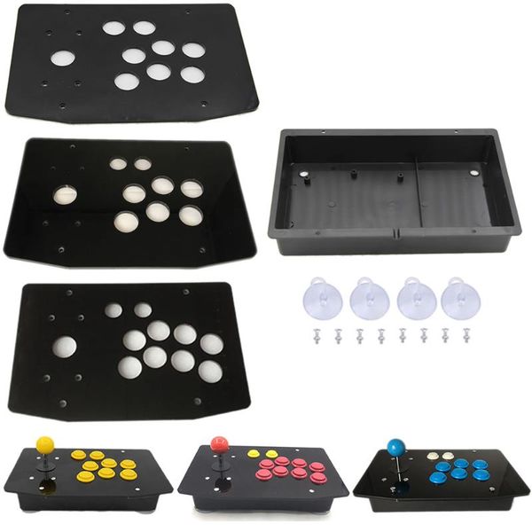 Controladores de juego Joysticks RAC-K500F Panel acrílico Caja plana 24/30mm Agujero de botón DIY Arcade Joystick Kits