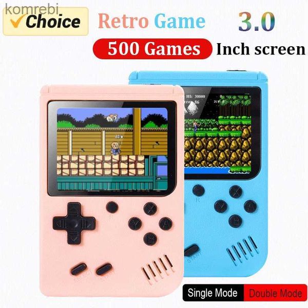 Controladores de juegos Joysticks Retro Portátil Mini Consola de videojuegos portátil 8 bits 3.0 pulgadas LCD en color Reproductor de juegos en color para niños Construido en 500 juegos L24312