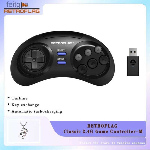 Controladores de juegos Joysticks RETROFLAG Classic 2.4G Controlador de juegos inalámbrico-M Gamepad para Switch Windows Sega Genesis mini/MD mini 2 y Raspberry Pi YQ240126