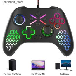 Controladores de juego Joysticks RGB LED Juego de PC colorido para Windows Gamepad 6-Asix Turbo Control Controller Video Gaming ConsoleY240322