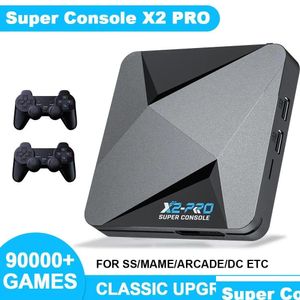 Contrôleurs de jeu Joysticks S Kinhank Console vidéo rétro Super X2 Pro avec 90000 jeux pour PS1 / DC / Mame / SS Gamepad Kid Gift Box Dro Dhncl