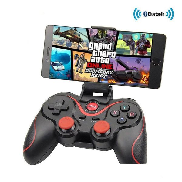 Controladores de juegos Joysticks S T3 Gamepad X3 Controles remotos inalámbricos Bluetooth para juegos con soportes para teléfonos inteligentes Tabletas Tvs Tv Dhtic