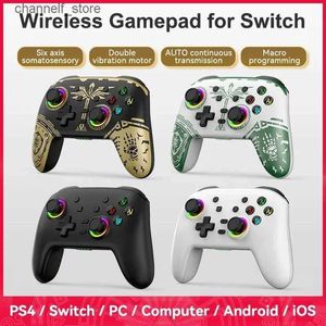 Controladores de juegos Joysticks S08 Gamepad inalámbrico BT multiplataforma para controlador de consola Switch con Joyestick de seis ejes para PC Android iOS Phone GamesY240322