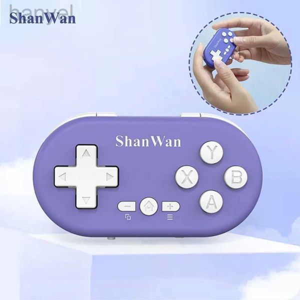 Controladores de juegos Joysticks Shanwan Micro Wireless Controlador Bluetooth Mini Gamepad para Switch/Android/IOS e Windows fácil de transportar D240424