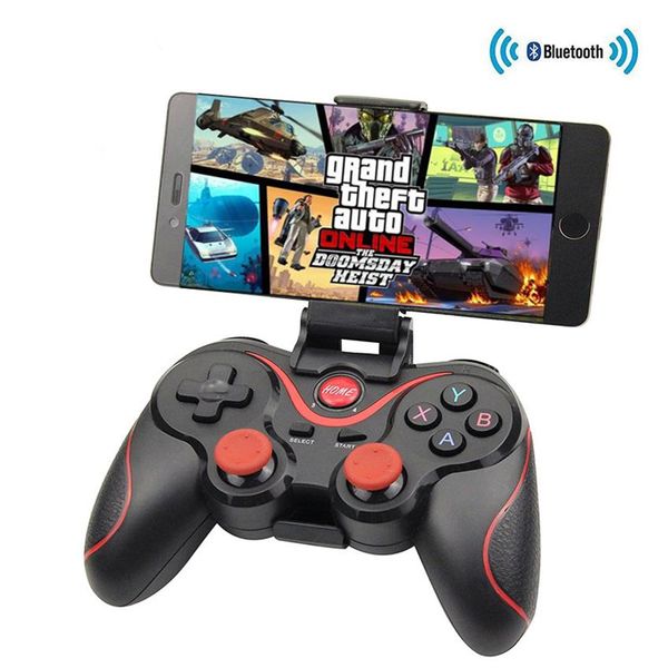 Controladores de juegos Joysticks T3 Gamepad X3 Controles remotos inalámbricos Bluetooth para juegos con soportes para teléfonos inteligentes Tabletas TV TV bo221Z