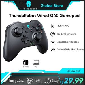 Contrôleurs de jeu joysticks Thunderobot G40 GamePad Buletooth Wired Dual Motor Vibration Gaming Controller pour Switch Windows PC NFC Game Contrôleur Joypady24032