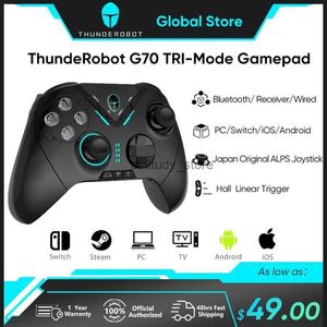Contrôleurs de jeu joysticks Thunderobot G70 Contrôleur de joystick vibration sans fil Buletooth à 3 modes Buletooth adapté à Windows PC Steam TV Commutateurs Q240407
