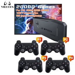 Controladores de juegos Joysticks Consola de videojuegos TV HD Game Stick 4K 128 GB 20000 Juegos retro para PS1/GBA/Dendy/MAME/SEGA Soporte 4 jugadores Guardar/Buscar/Agregar 230228