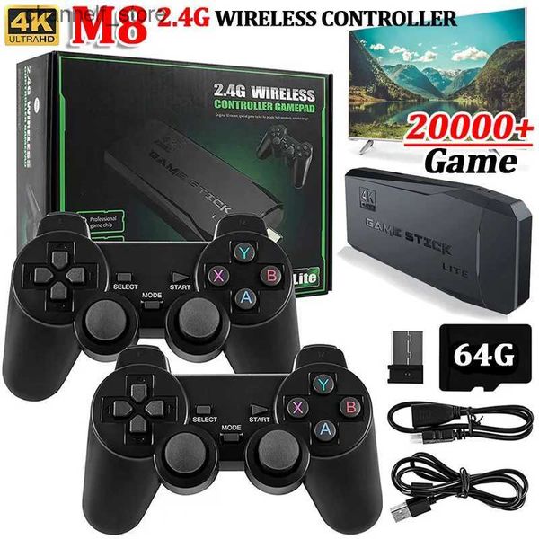 Contrôleurs de jeu Joysticks jeu vidéo Stick M8 avec 10000/3500 Console de jeu rétro classique Vidio sans fil 2.4G boîtier de contrôleur 4K HDMI HD LiY240322