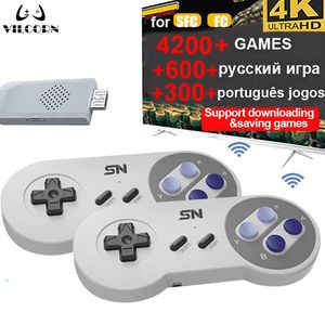 Controladores de juegos Joysticks VILCORN 16-bit Mini Everdrive Wireless Dendy Retro TV Consola de juegos para Super SNES NES Game Stick Console 4k para SFC Drive 230206