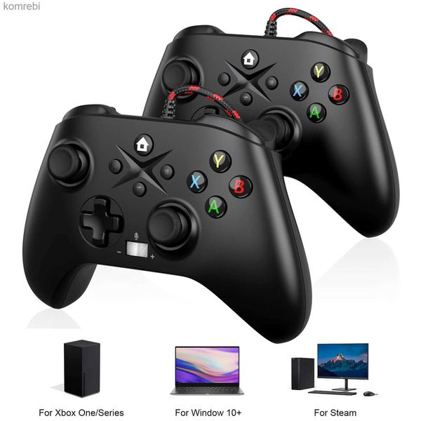Controladores de juego Joysticks Controlador con cable para Xbox One/Series X/S Win10 Gamepad 3,5 mm Jack Vibración Palanca de control de PC Consola Joystick L24312
