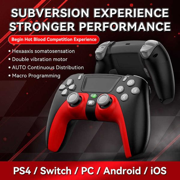 Controladores de juego Joysticks Controlador inalámbrico Bluetooth Tecla de retroceso macro para PC TV IOS Android P08 HKD230831