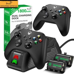 Contrôleurs de jeu Joysticks Chargeur de contrôleur sans fil pour Xbox One X/S/Elite Xbox Series X/S 2X1800mAh Batterie rechargeable pour Xbox One GamepadY240322