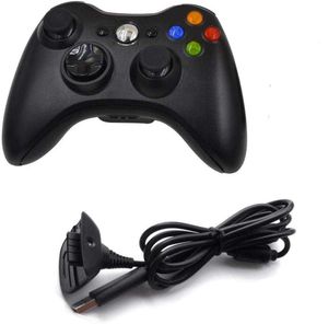 Contrôleurs de jeu Joysticks Contrôleur sans fil pour XBOX 360 (Noir) et batterie et câble de chargement HKD230831