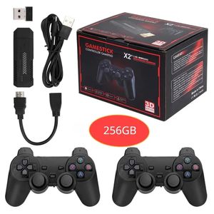 Wireless Game Controller Joysticks X2 Plus 256G 50000 GD10 Pro 4K Stick 3D HD Retro Video Console with Wireless Controller and 50 Emulator for PS1 N64 DC