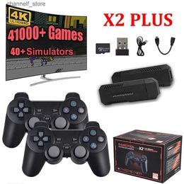 Game Controllers Joysticks X2 Plus GD10 Pro 4K Game Stick 3D HD Retro Video Game Console Wireless Controller TV 50 Emulator voor PS1/N64/DC 256G 128G 64G Y240315