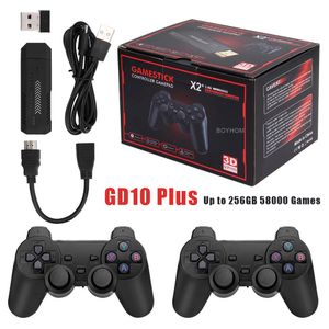 Contrôleurs de jeu Joysticks X2 Plus GD10 Pro 4K Stick 3D HD Console vidéo rétro contrôleur sans fil TV 50 émulateur pour PS1N64DC 256G 128G 64G 230830