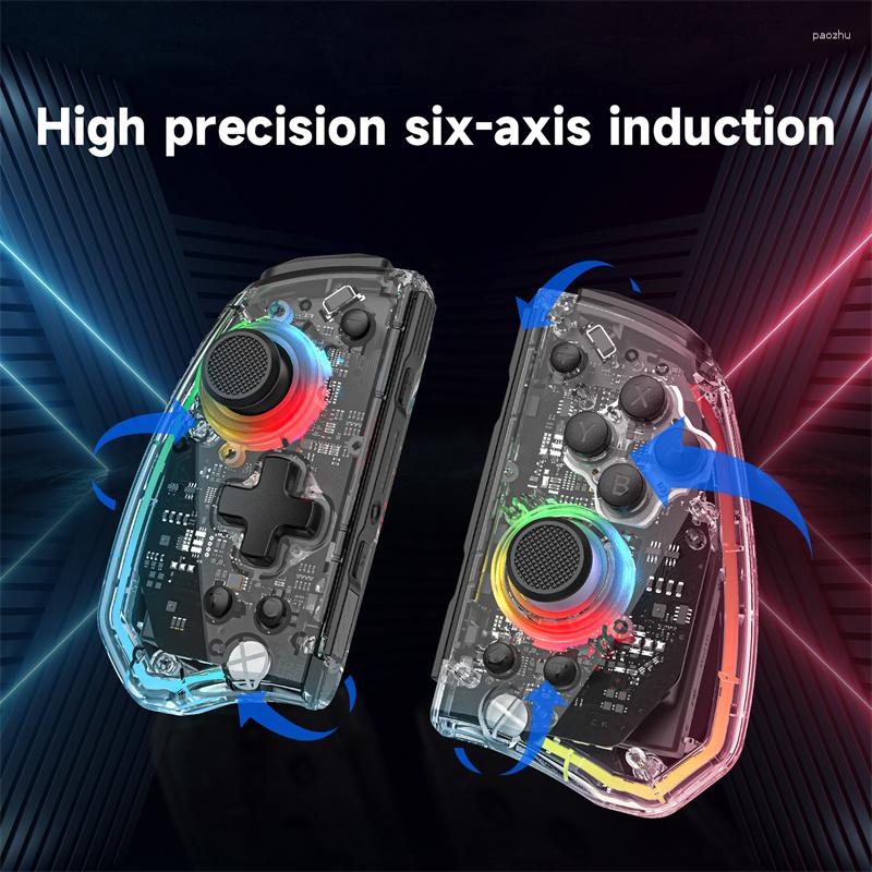 Game Controllers KS40 Joypad Transparent Wireless Six-axis Joy Controller Gamepad Motion Control For Switch OLED
