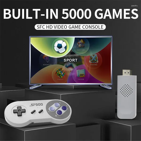 Contrôleurs de jeu SF900 Console Haute définition Home SFC TV Two-Person Wireless Manque-Handheld Player 10000 Child