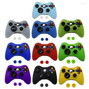 Controladores de juego Case de piel protectora de silicona para Xbox 360 GamePad Rubber Shell Controller 2 pulgares de pulgar Capas