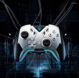 Contrôleurs de jeu Thunderobot G60 armure argentée Bluetooth GamePad 2.4g Contrôleur de poignée de vibration sans fil à 3 mode avec lumière de l'atmosphère RVB