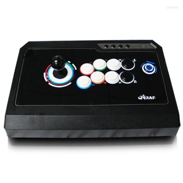 Contrôleurs de jeu Triple fonction Joystick Arcade Fighting Sans délai USB Computer Fluorescence Wrestle Rocker PC Games Handle