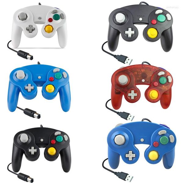 Controladores de juegos Interfaz USB NGC Controlador con cable GameCube Gamepad para control de consola de video WII al por mayor